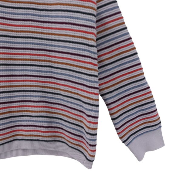 Faherty Sierra Rainbow Sweater Sz L Multicolor Striped Cotton Cashmere Blend - Picture 4 of 12
